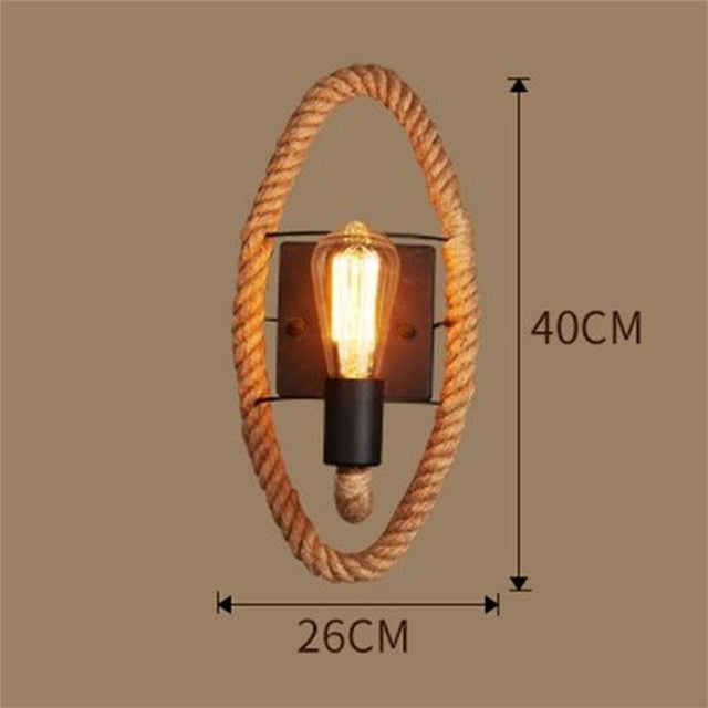 RusticaLume - Vintage Wandleuchte mit Seil