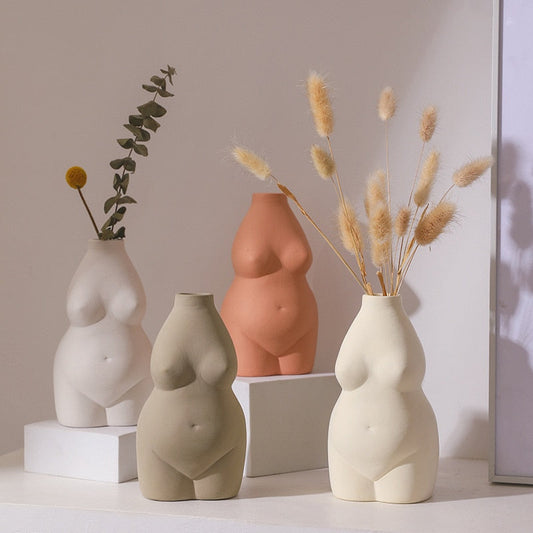 NordicGrace - Nordische keramische Kunstkörpervase Desktop-Ornamente