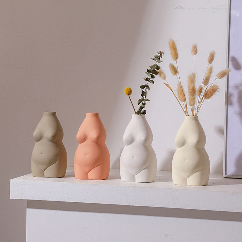 NordicGrace - Nordische keramische Kunstkörpervase Desktop-Ornamente