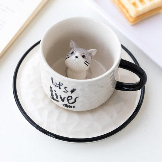 Kattens Magi - Keramiktasse mit versteckter Katze
