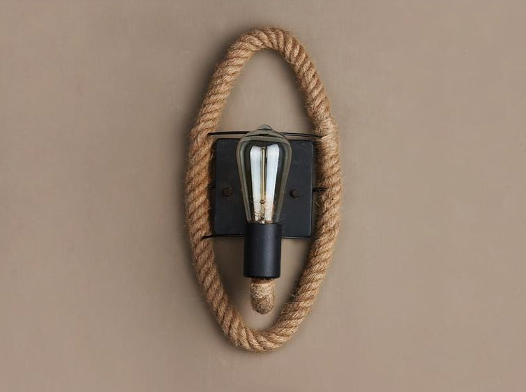 TwineLuxe - Vintage Seil-Wandleuchte - Eisen- und Seil-Design im Industriedesign