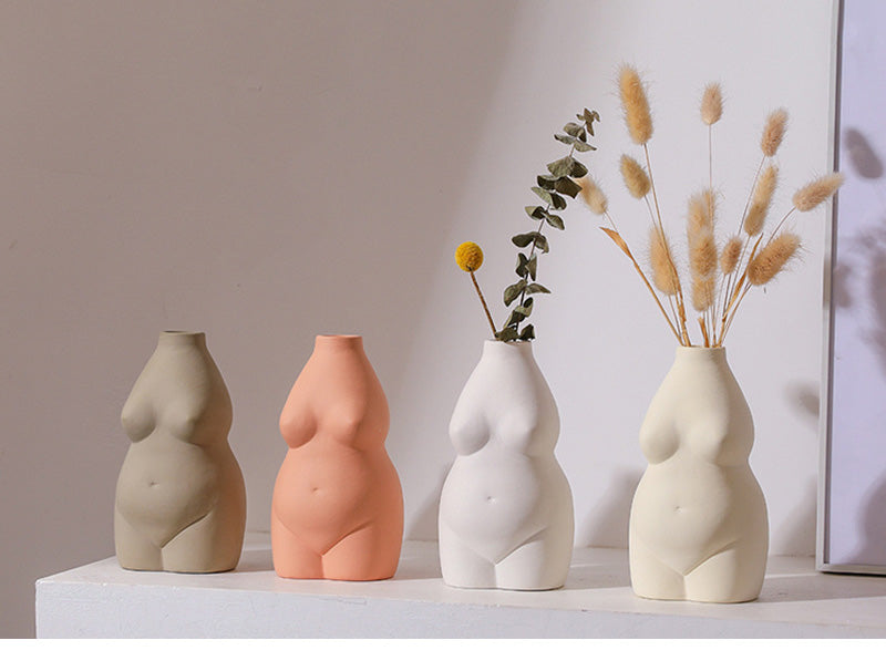 NordicGrace - Nordische keramische Kunstkörpervase Desktop-Ornamente