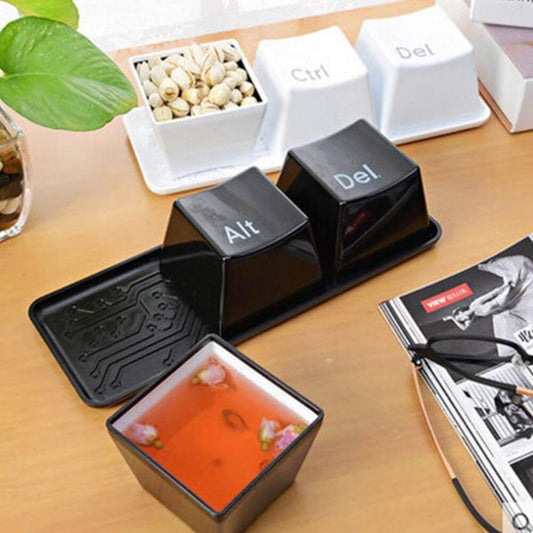 TechCups - 3-teiliges kreatives Ctrl-Alt-Del-Tastatursatz mit Tassen