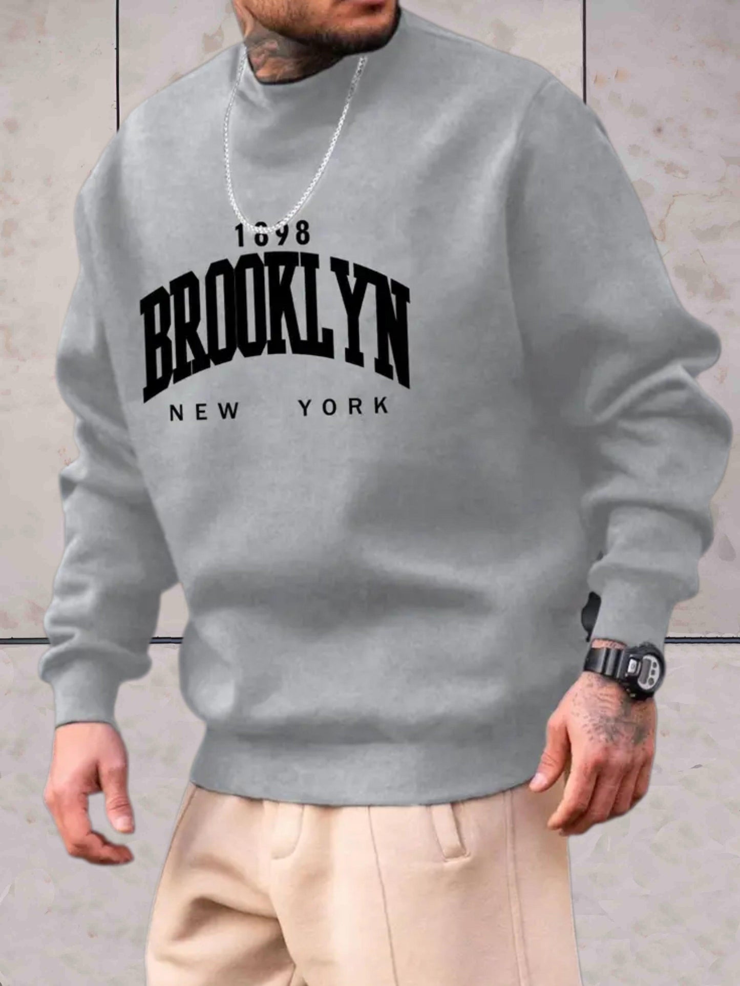 Mateo - Herrenpullover mit Druck New York Brooklyn 1898