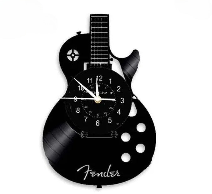 Variant image for Gitaar Vinylplade Vægur – Unikt Design til Musikelskere, 30 cm, Sort, Quartz Urværk-2