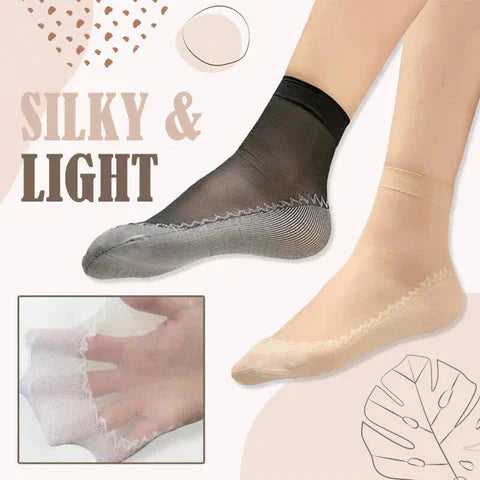 LuxusSneaker - Unsichtbare rutschfeste Socken aus Kristallsatin