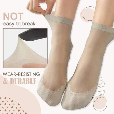 LuxusSneaker - Unsichtbare rutschfeste Socken aus Kristallsatin