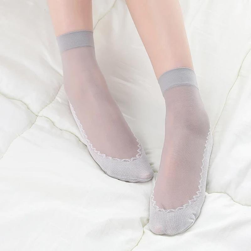 LuxusSneaker - Unsichtbare rutschfeste Socken aus Kristallsatin