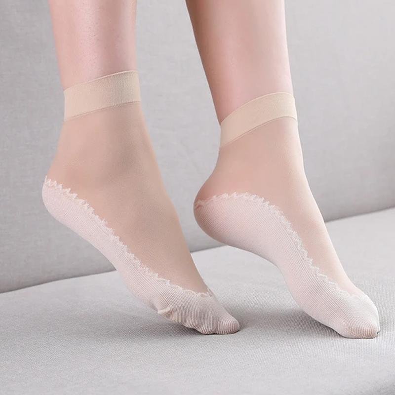 LuxusSneaker - Unsichtbare rutschfeste Socken aus Kristallsatin