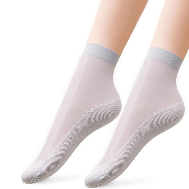 LuxusSneaker - Unsichtbare rutschfeste Socken aus Kristallsatin