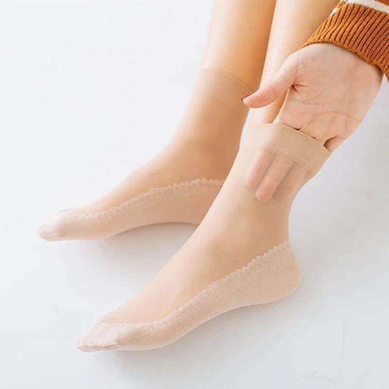LuxusSneaker - Unsichtbare rutschfeste Socken aus Kristallsatin