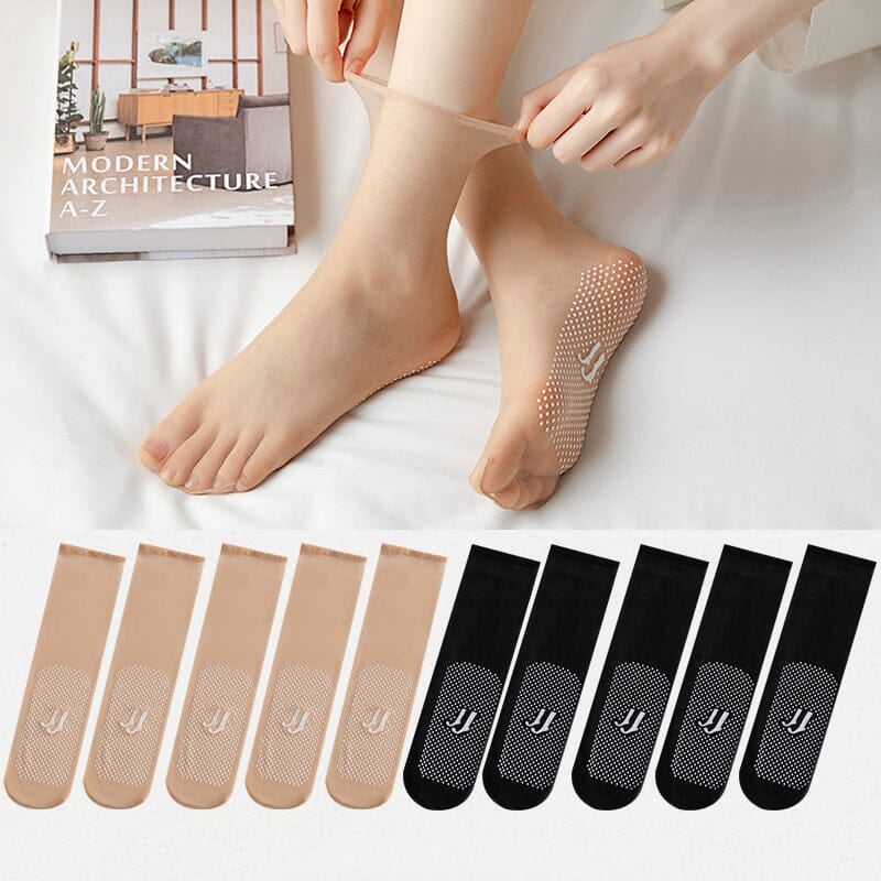 LuxusSneaker - Unsichtbare rutschfeste Socken aus Kristallsatin