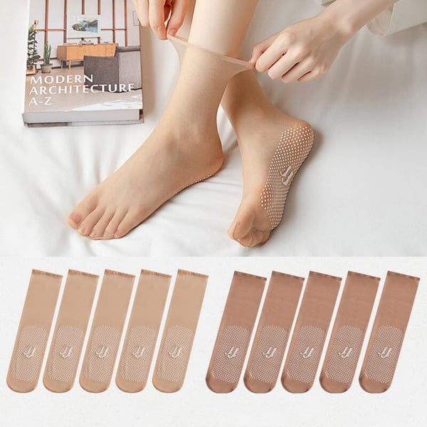 LuxusSneaker - Unsichtbare rutschfeste Socken aus Kristallsatin