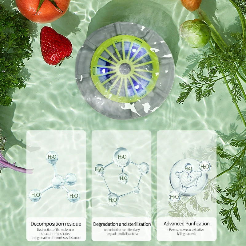 PureSpin Obst- & Gemüsereiniger | Chemiefreie Hygiene | USB-Ladung | ABS & Silikon