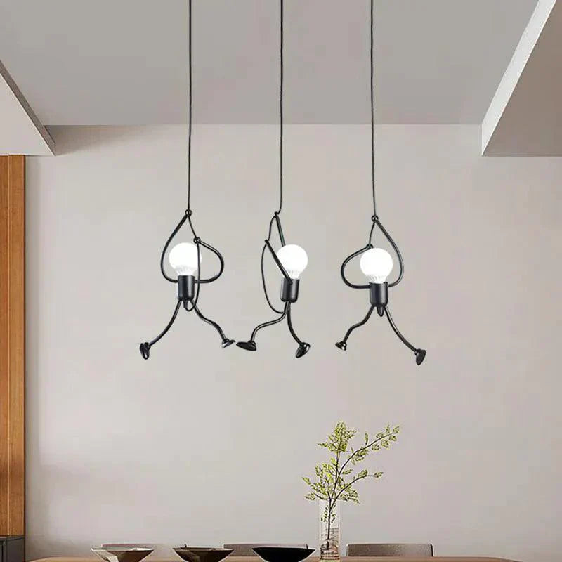 CeilingArt - Stick Man Deckenlampe - Kreatives LED-Design, verstellbares Metalllicht