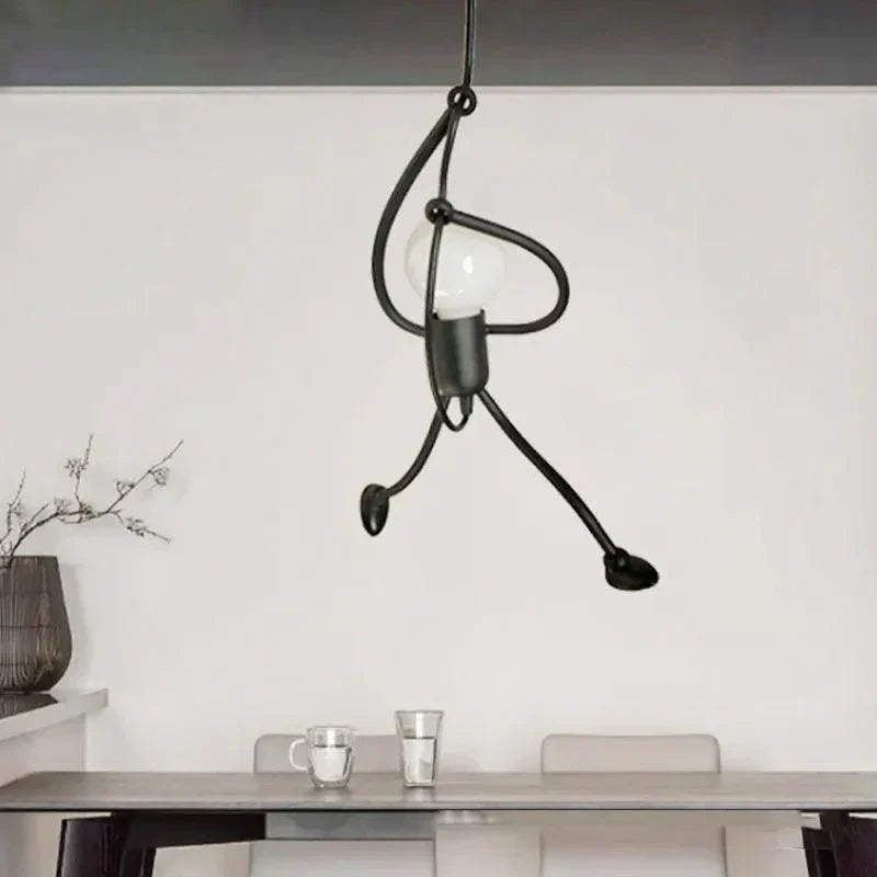 CeilingArt - Stick Man Deckenlampe - Kreatives LED-Design, verstellbares Metalllicht