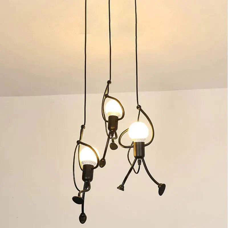 CeilingArt - Stick Man Deckenlampe - Kreatives LED-Design, verstellbares Metalllicht