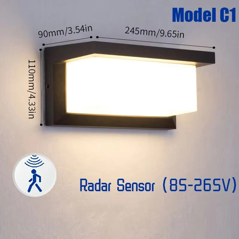 LED Wandleuchte mit Bewegungssensor – Außenveranda, Balkon & Garten