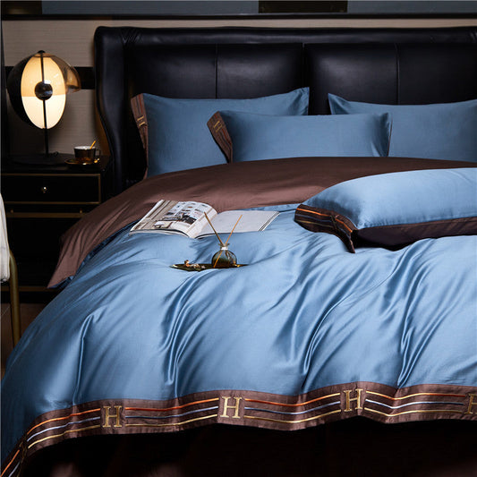 Luxanoir - Deluxe Bettwäsche aus Satinbaumwolle mit Stickerei - 4-teilig - LB7